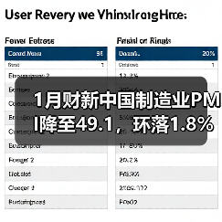1月财新中国制造业PMI降至49.1,环落1.8%(图2) 1月财新中国制造业PMI降至49.1,环落1.8%(图2)
