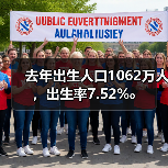 去年出生人口1062万人，出生率7.52‰（图1）