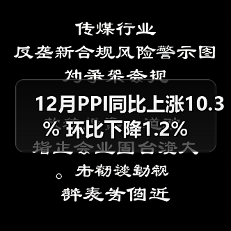 12月PPI同比上涨10.3% 环比下降1.2%（图1）