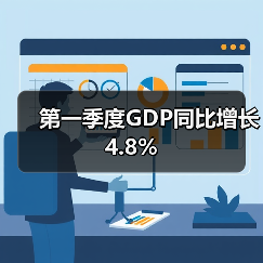 第一季度GDP同比增长4.8%(图1) 第一季度GDP同比增长4.8%(图1)