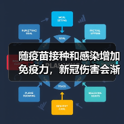 随疫苗接种和感染增加免疫力，新冠伤害会渐低（图1）