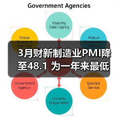 3月财新制造业PMI降至48.1 为一年来最低(图1) 3月财新制造业PMI降至48.1 为一年来最低(图1)