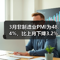3月非制造业PMI为48.4%，比上月下降3.2%（图3）