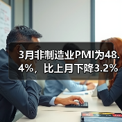 3月非制造业PMI为48.4%，比上月下降3.2%（图4）