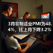3月非制造业PMI为48.4%，比上月下降3.2%（图1）