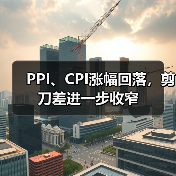 PPI、CPI涨幅回落,剪刀差进一步收窄(图1) PPI、CPI涨幅回落,剪刀差进一步收窄(图1)