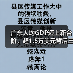广东人均GDP迈上新台阶，超1.5万美元背后三大信号（图4）