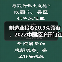 制造业投资20.9%领衔，2022中国经济开门红数据解析（图2）