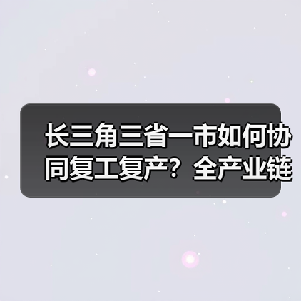 长三角三省一市如何协同复工复产?全产业链保供新举措(图3) 长三角三省一市如何协同复工复产?全产业链保供新举措(图3)