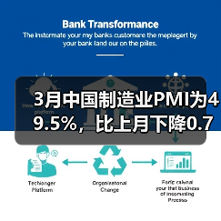3月中国制造业PMI为49.5%，比上月下降0.7%（图3）