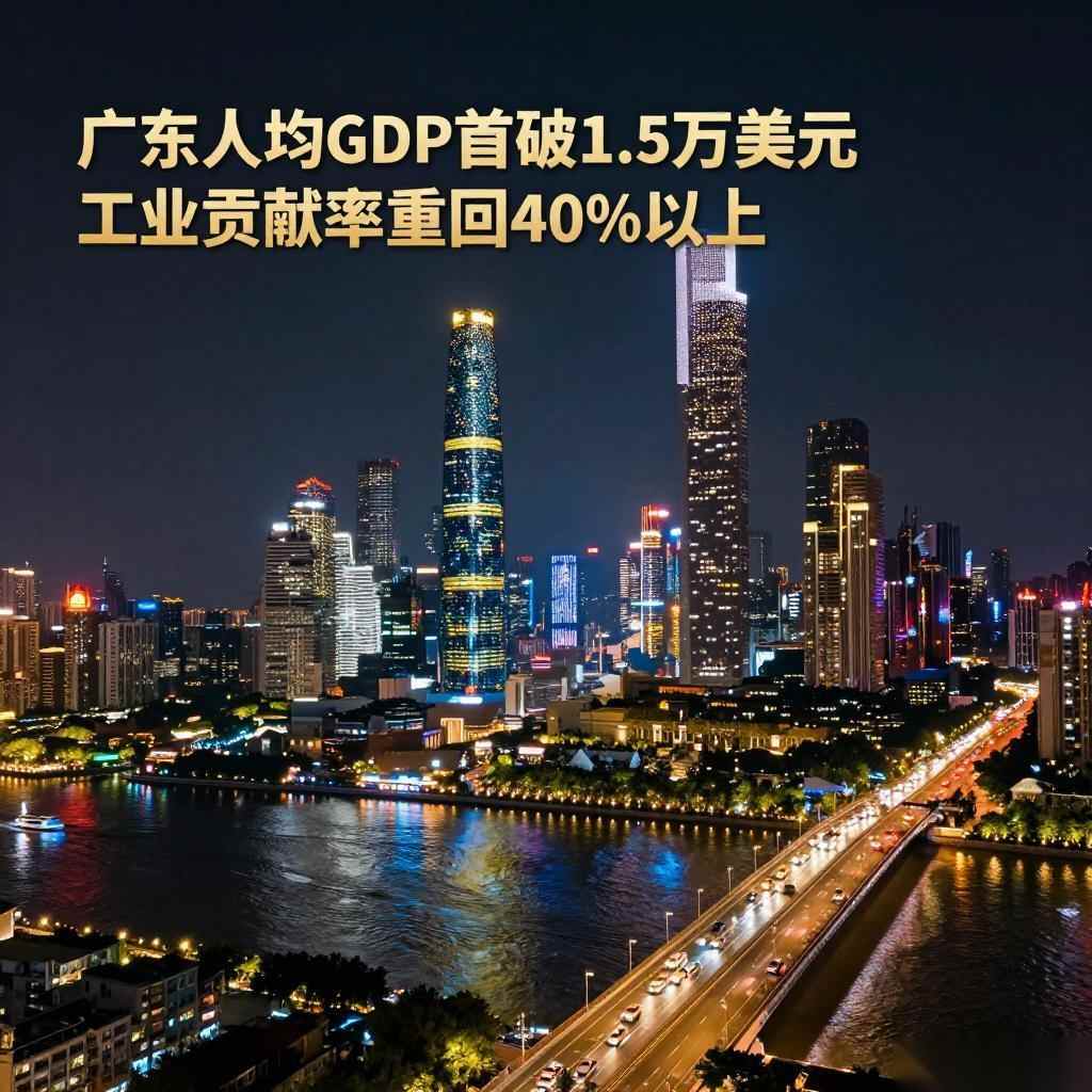 广东人均GDP首破1.5万美元 工业贡献率重回40%以上