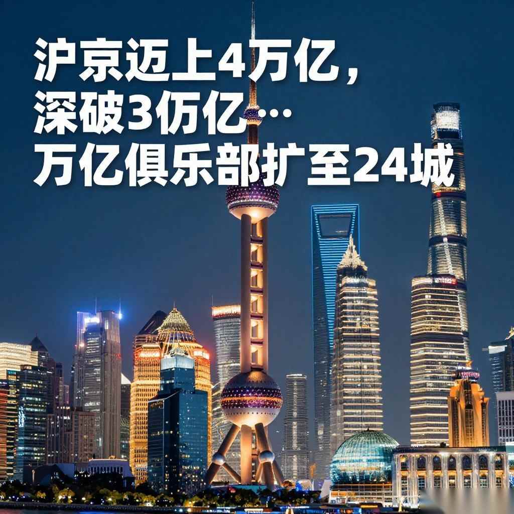 沪京迈上4万亿，深破3万亿…“万亿俱乐部”扩至24城！