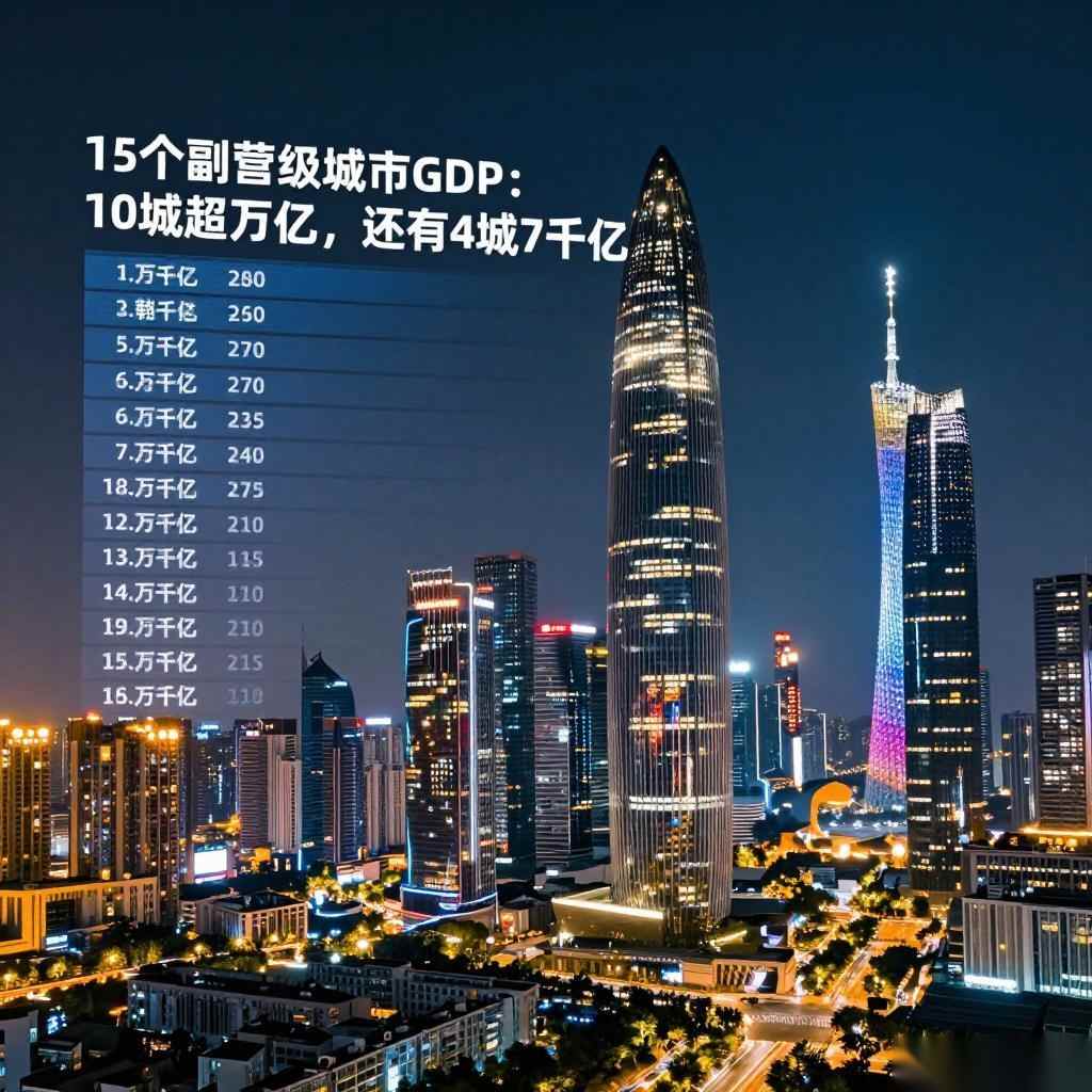 15个副省级城市GDP：10城超万亿，还有4城7千亿
