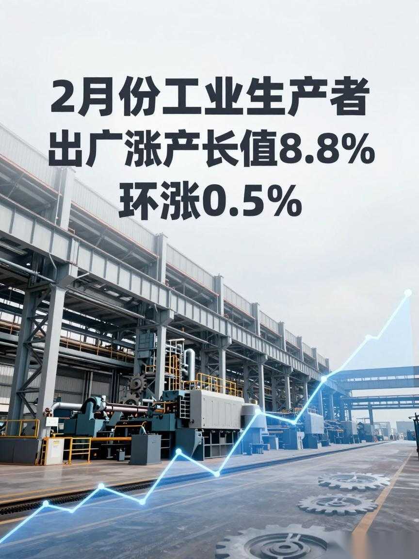 2月份工业生产者出厂价格上涨8.8% 环涨0.5%