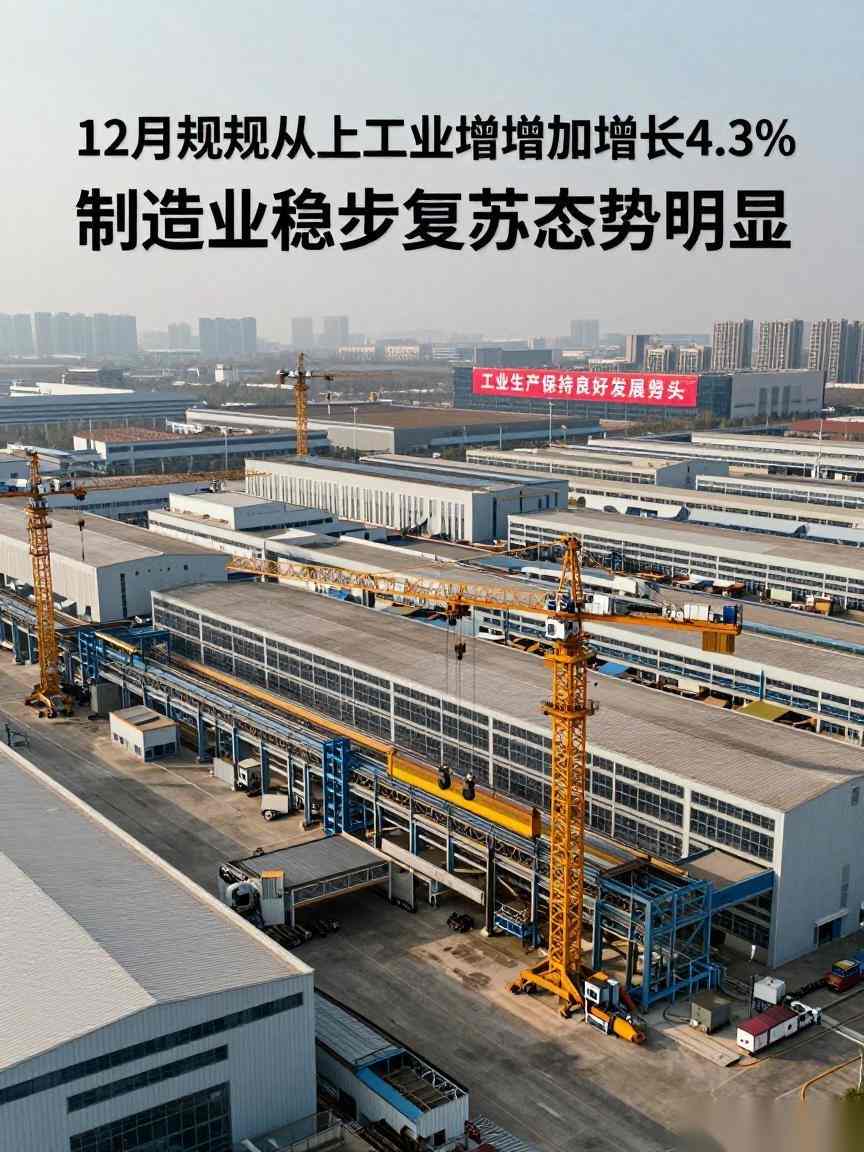 12月规模以上工业增加值增长4.3% 制造业稳步复苏态势明显