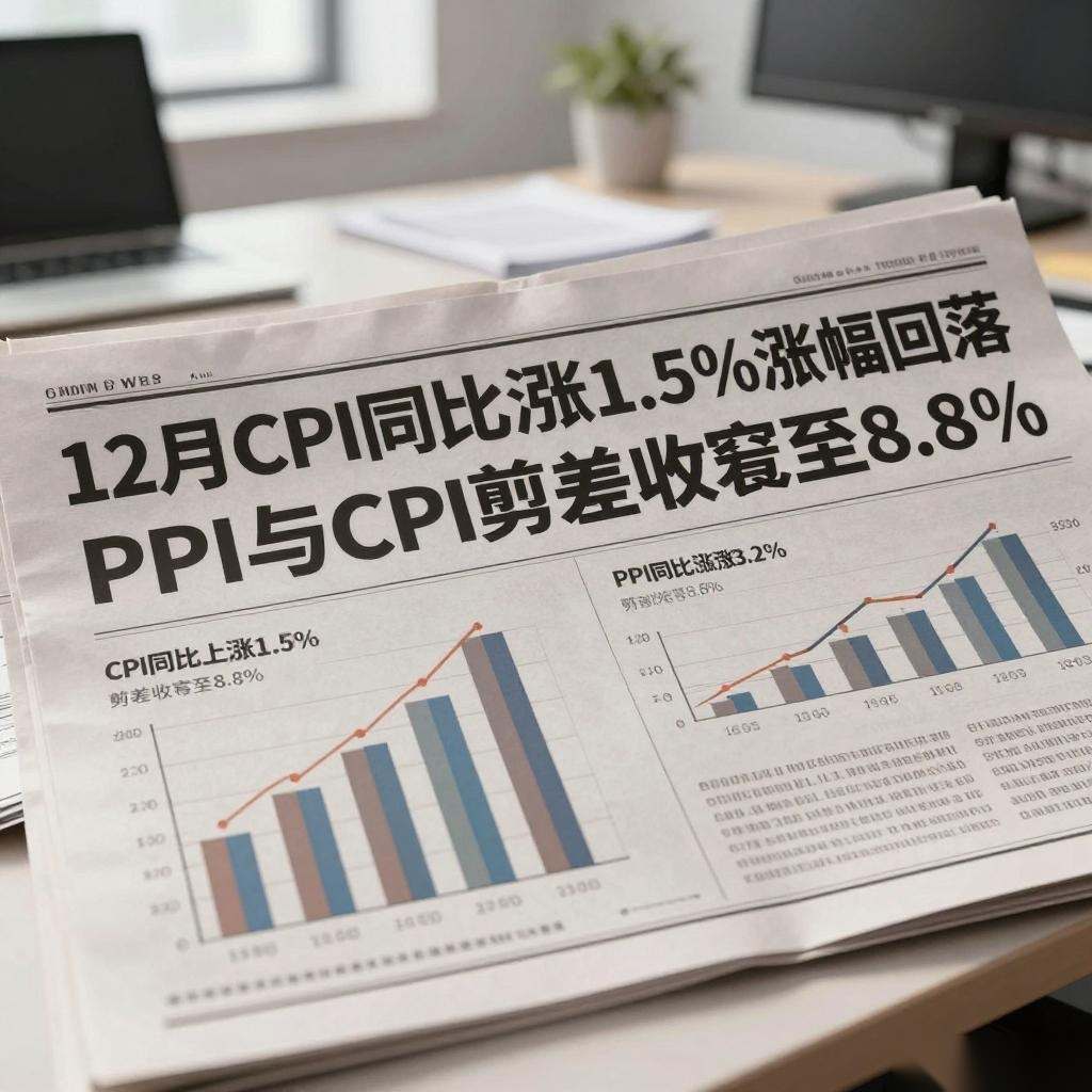 12月CPI同比上涨1.5%涨幅回落 PPI与CPI剪刀差收窄至8.8%