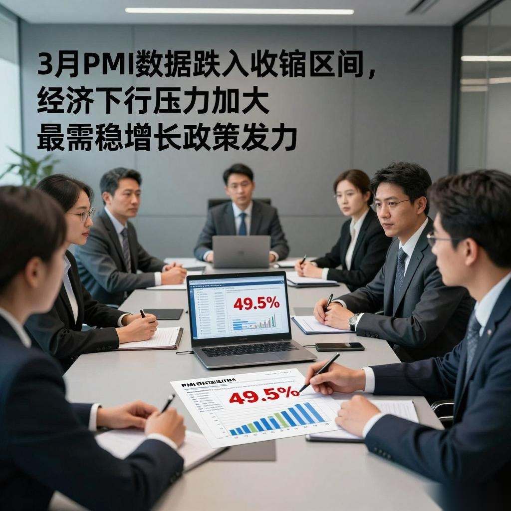 3月PMI数据跌入收缩区间，经济下行压力加大亟需稳增长政策发力